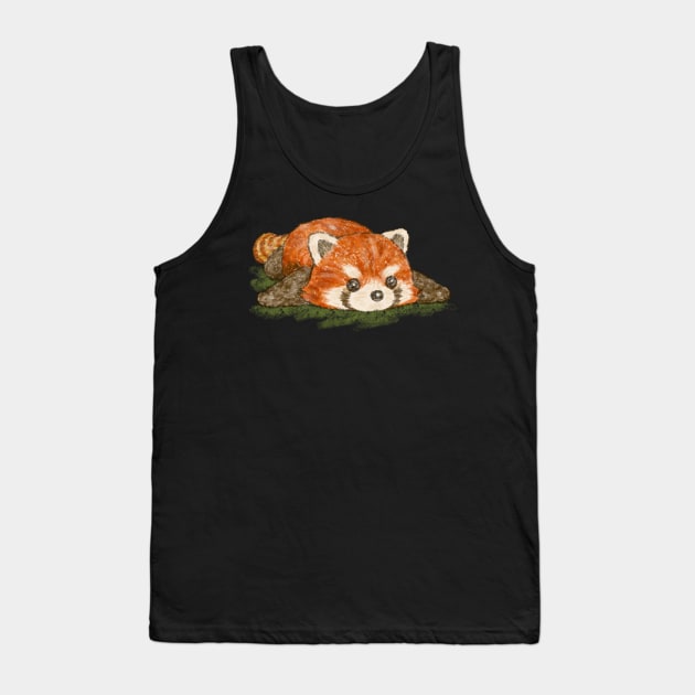 Red panda in prone position Tank Top by sanogawa